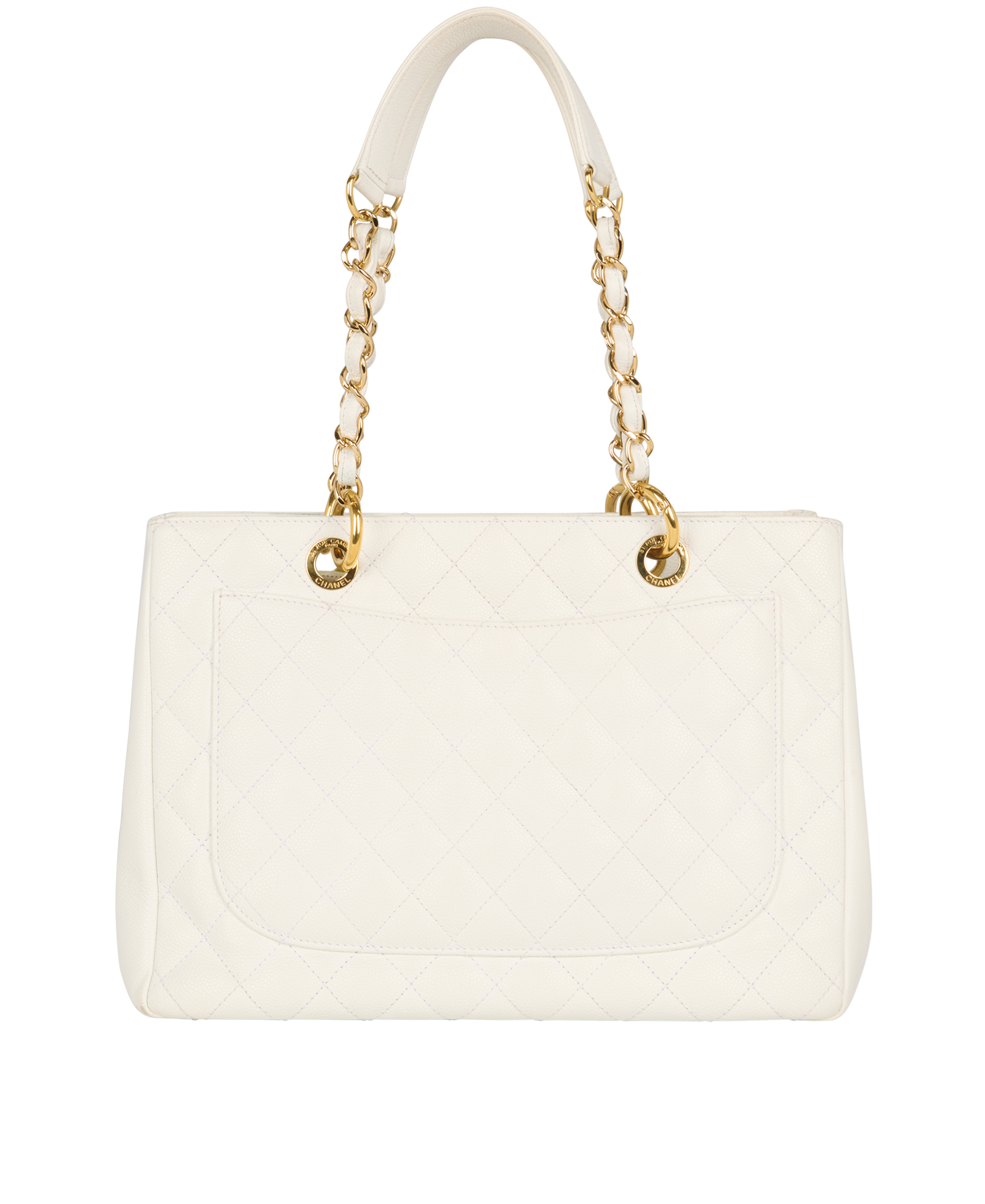 GST, &pound;1,300, Handbags, White, Caviar Leather, Back view